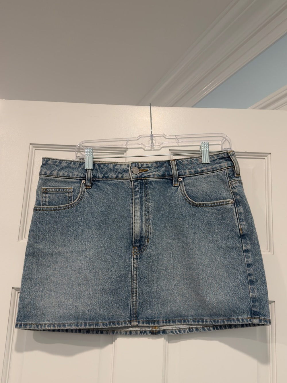 PacSun Light Wash Denim Mini Skirt